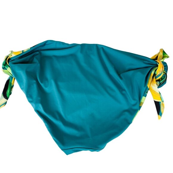 Etam Reversible Foldover ropical Splash Bikini Bottom XL w/Ties - Picture 7 of 10